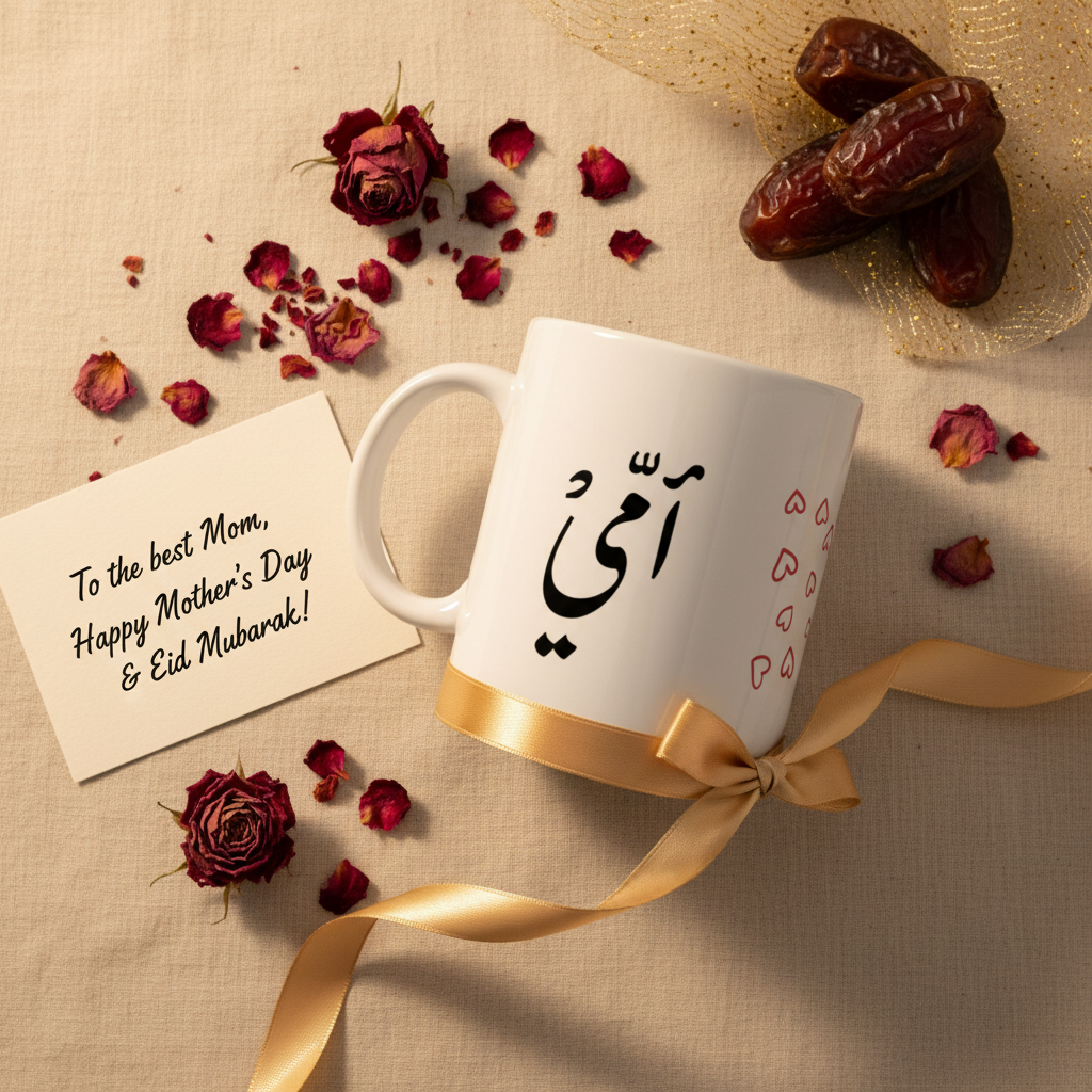 Arabic Mom Mug - Gift Flat Lay