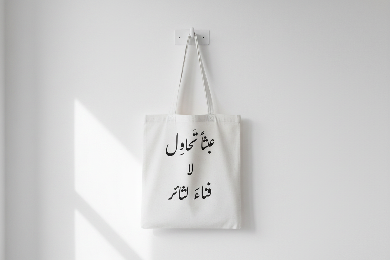 The Revolution Will Continue tote bag - wall hook lifestyle
