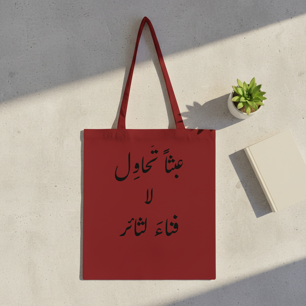 The Revolution Will Continue tote bag - flat lay lifestyle