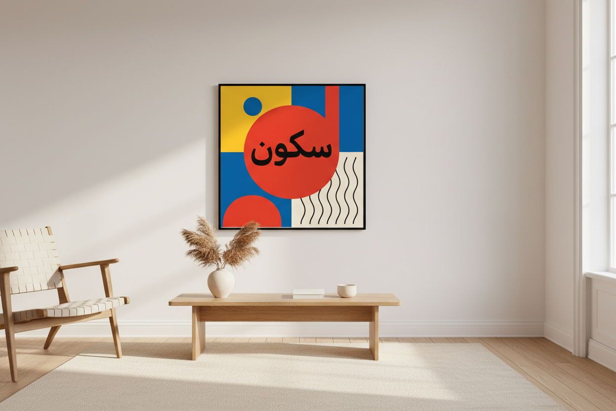 Arabic Silence Bauhaus Poster - lifestyle wall hang